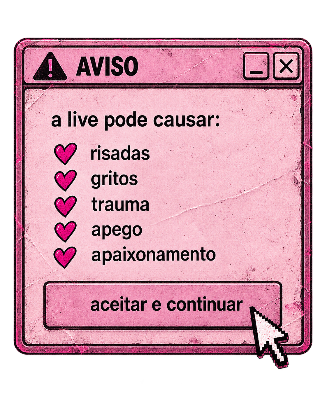Aviso: a live pode causar risadas, gritos, trauma, apego e apaixonamento.